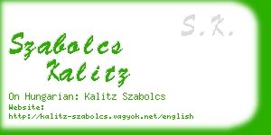 szabolcs kalitz business card